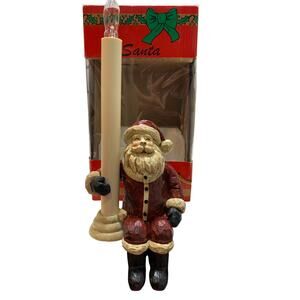 Cresswell Lighting Shelf Sitting Hand Painted Old World Santa Welcome Light Lamp